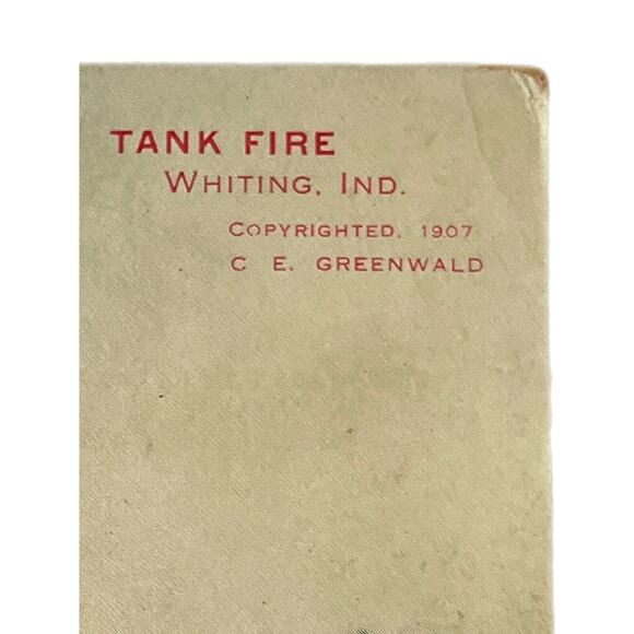Antique 1907 Litho Ephemera Postcard Tank Fire Whiting IN Posted 1912 Fire Dept - Picture 3 of 7